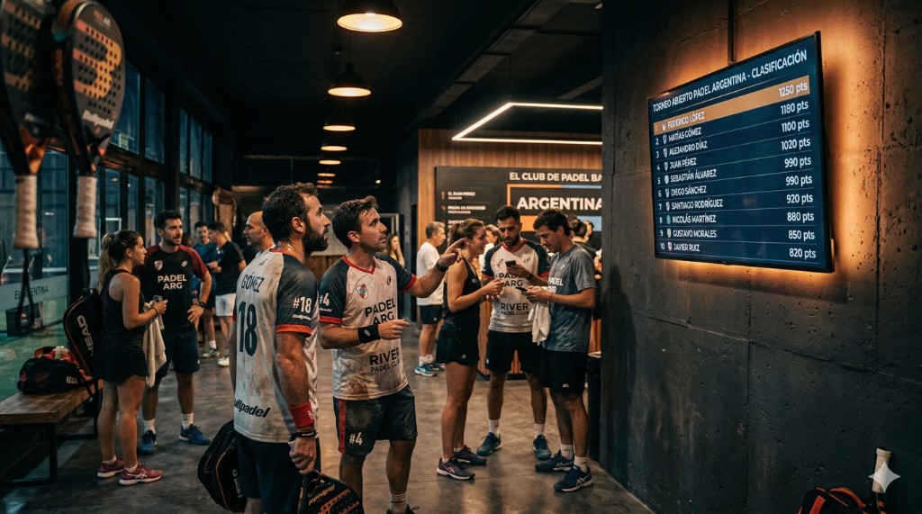Ranking board en club de pádel