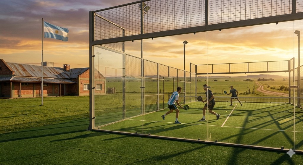 Cancha de pádel en la Pampa